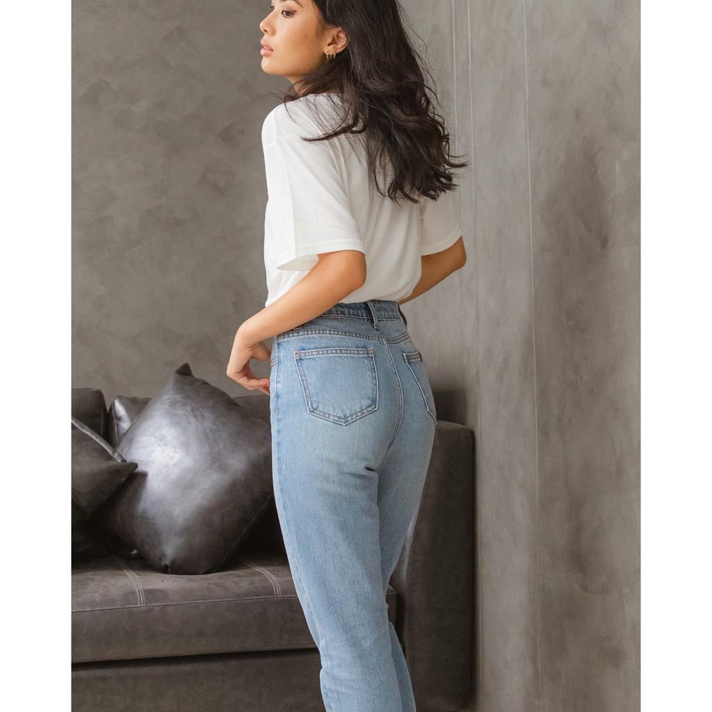 Quần Mom Fit Jeans - Windy Blue