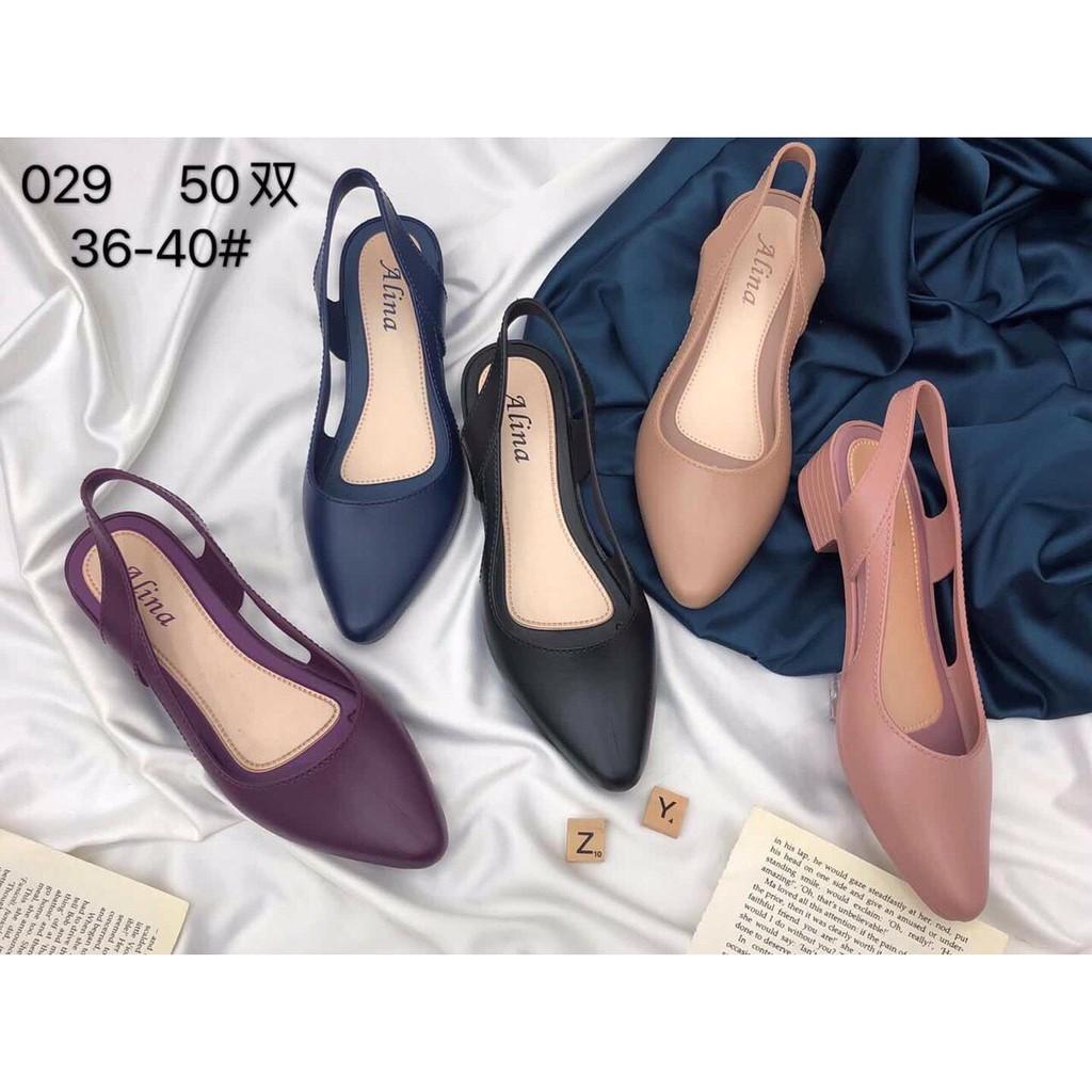 Sandal nữ, giày nữ thời trang Alina công sở cao 3.5p chất dẻo nhiều màu