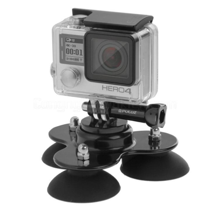 Đế Hít Lên Kính 3 Cốc Hút Dành Cho Camera GoPro, SJCAM, DJI Osmo Action, XiaoYi