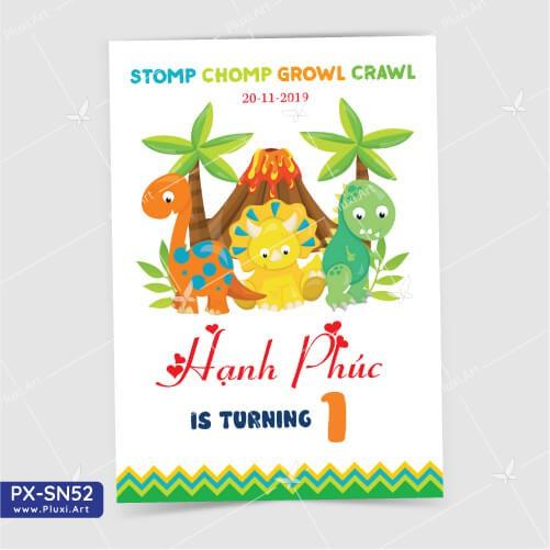 Thiệp thôi nôi – sinh nhật theo yêu cầu Pluxi