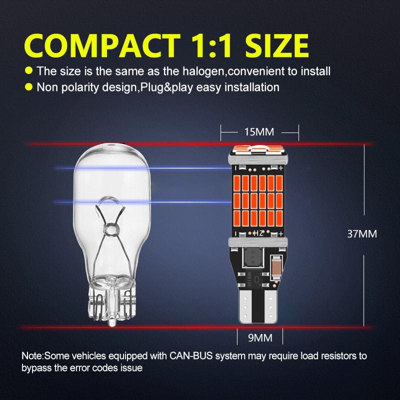 VPRO CẶP BÓNG ĐÈN VF3 Bóng đèn lùi LED T15 / W16W - Trắng 6000K