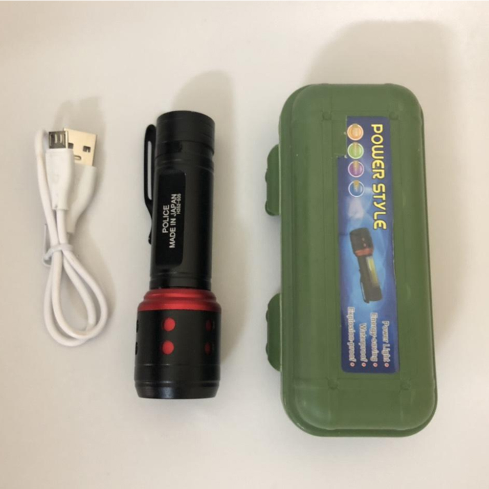 Đèn pin siêu sáng mini 2in1 nhỏ gọn tiện lợi tặng kèm sạc và hộp đựng 3 chế độ sáng làm bằng hợp kim nhôm siêu bền không rỉ sét, chống nước