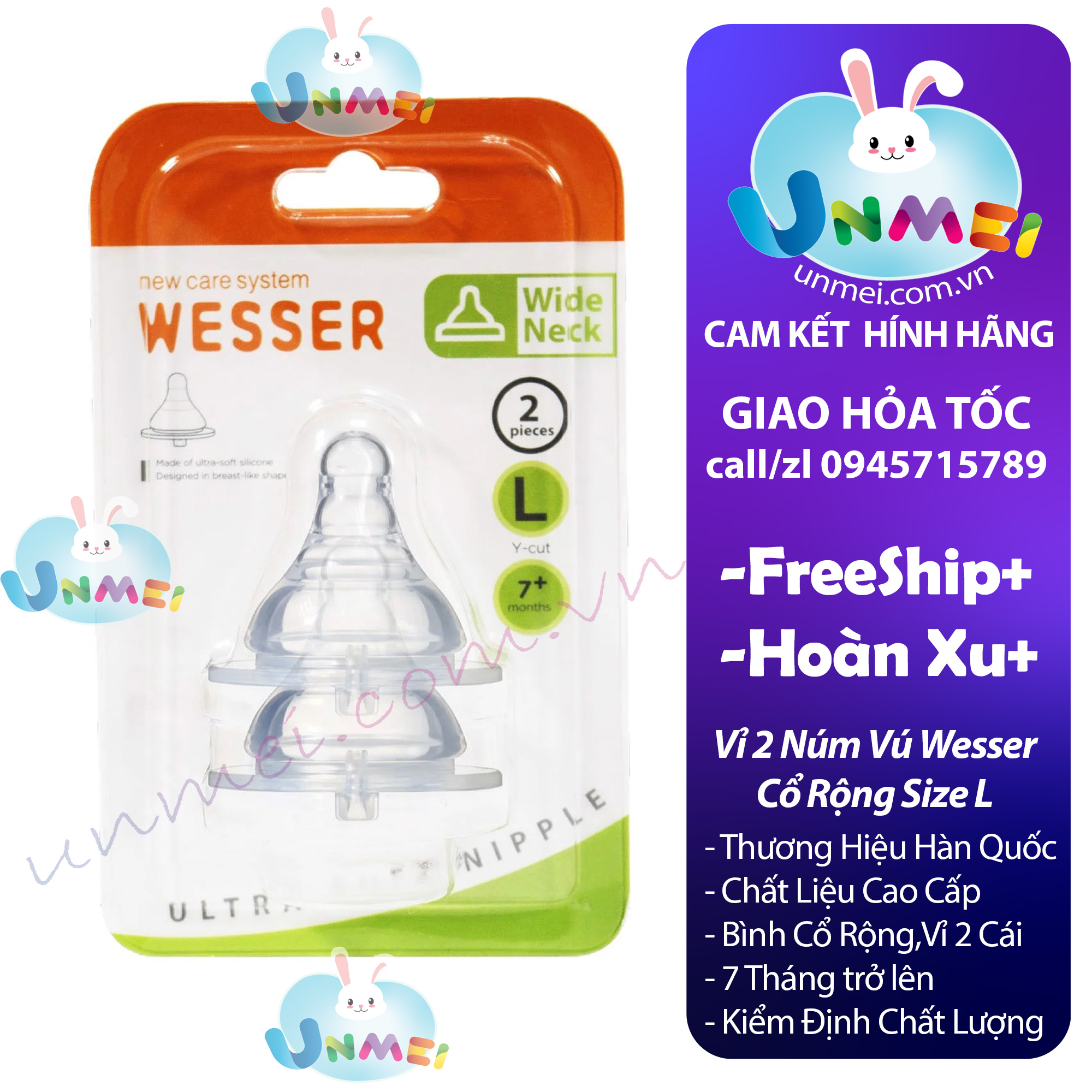 NÚM VÚ THAY THẾ BÌNH SỮA CỔ RỘNG WESSER