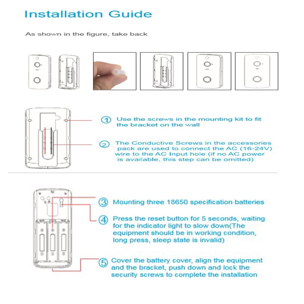 Wireless WiFi Video Doorbell 2-Way Talk Chime