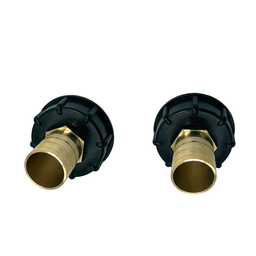 2Pcs IBC 1000L Water Tank Fitting Connector 1" Brass Hose Pipe Adapter