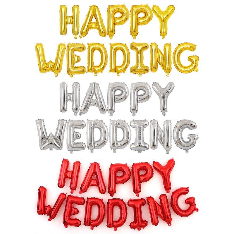 Bộ bóng chữ happy wedding ( Sweet wedding
