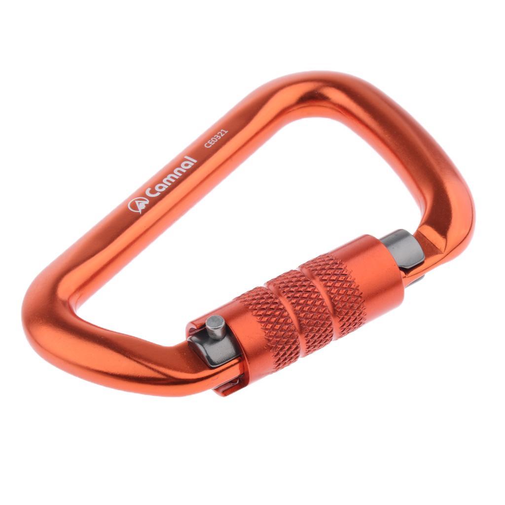 5pcs 28KN Aluminum Climbing D Type Carabiners Snap Auto Locking