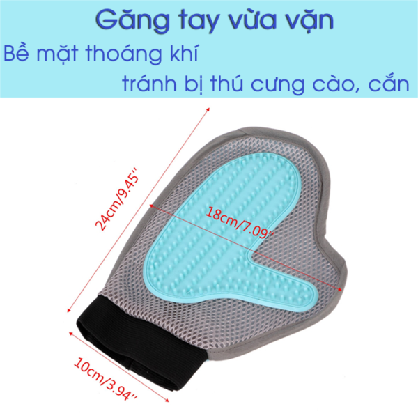 Găng Tay Tắm Chải Lông Massage Cho Chó Mèo - Chính Hãng 