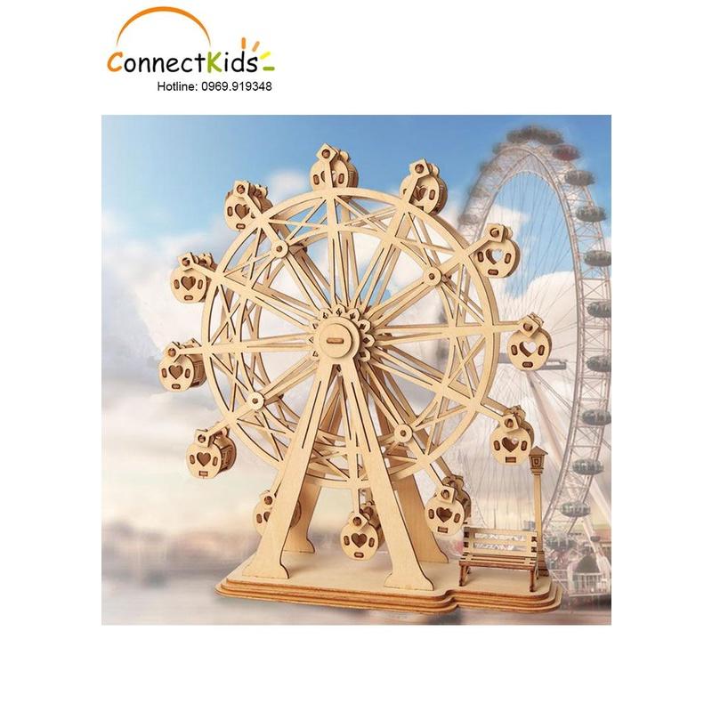 Tự Ráp Mô Hình Gỗ 3D  Trưng Bày Đu Quay Ferris Wheel