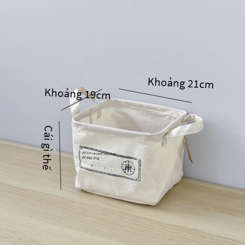 Phong cách mới nhất thương mại điện tử hàng gia dụng lưu trữ tại nhà vải bông và vải lanh giỏ lưu trữ nghệ thuật hộp lưu trữ máy tính để bàn Pháp 4 phong cách