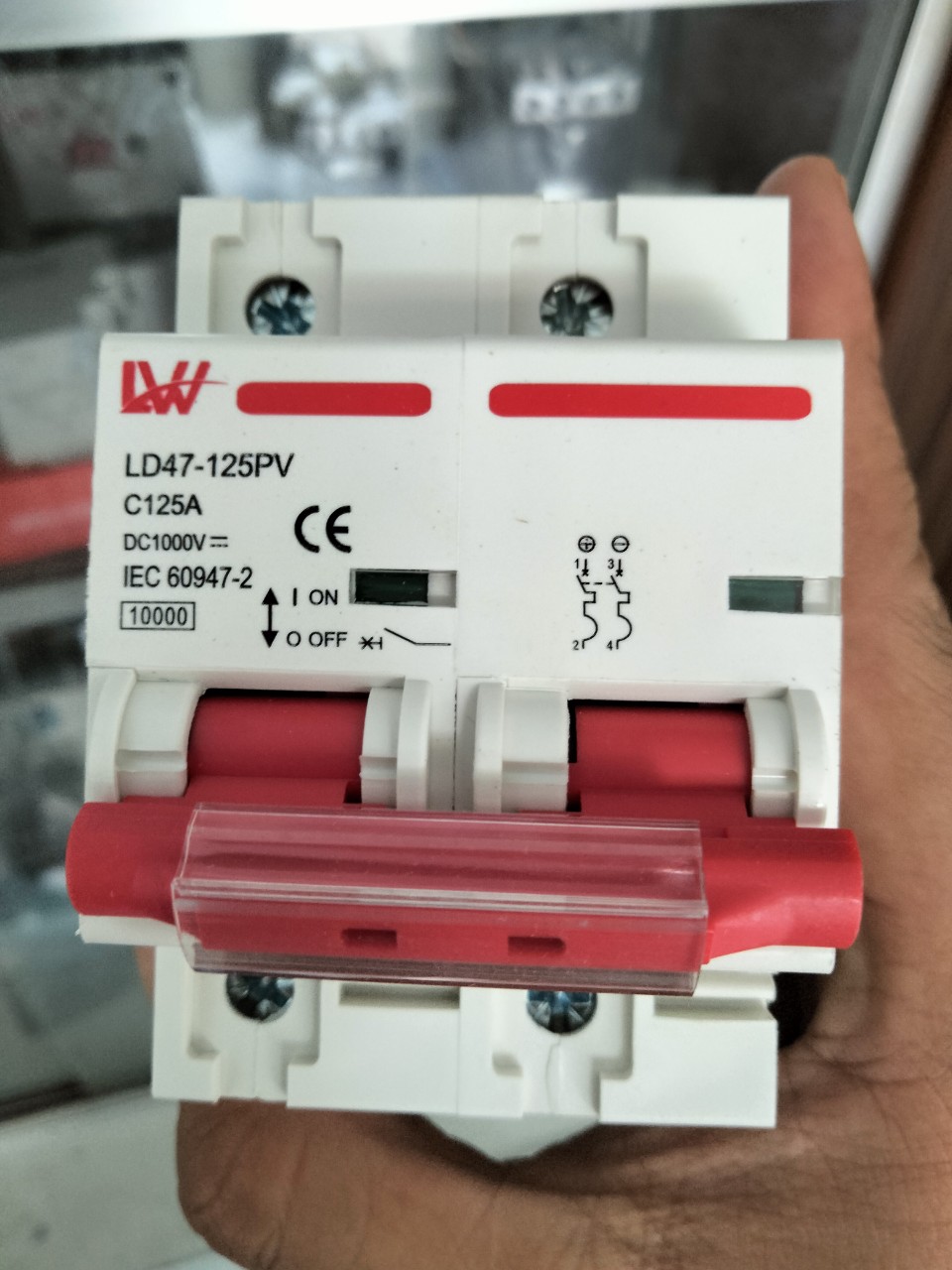 CB, Aptomat DC 1000V 125A cho hệ Bình acquy, Litium chuyên dụng cho điện mặt trời