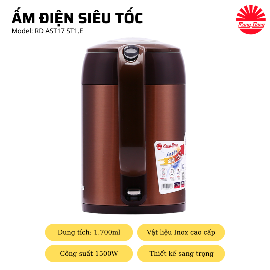Hàng chính hãng: Ấm điện siêu tốc RD AST17 ST1.E