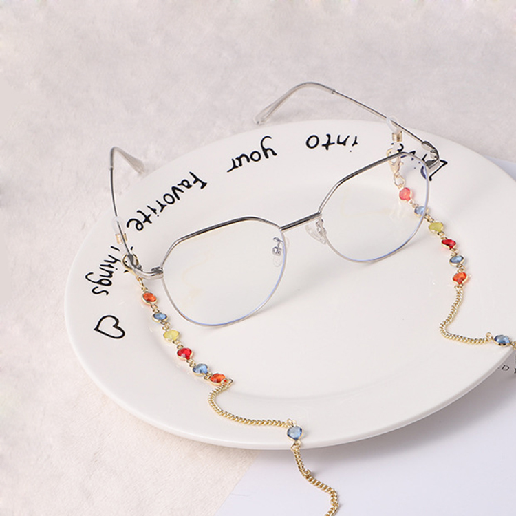 Chain kính glasses chain phụ kiện đeo gọng kính chống rơi rớt thất lạc mix hạt đá đa sắc dây đeo airpod
