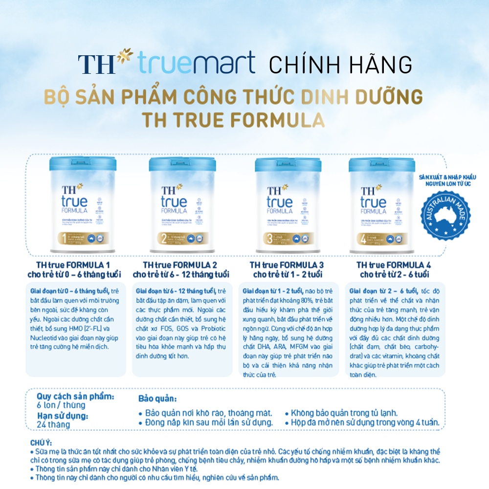 Sản phẩm dinh dưỡng công thức cho trẻ từ 2 đến 6 tuổi TH true FORMULA 4 800g