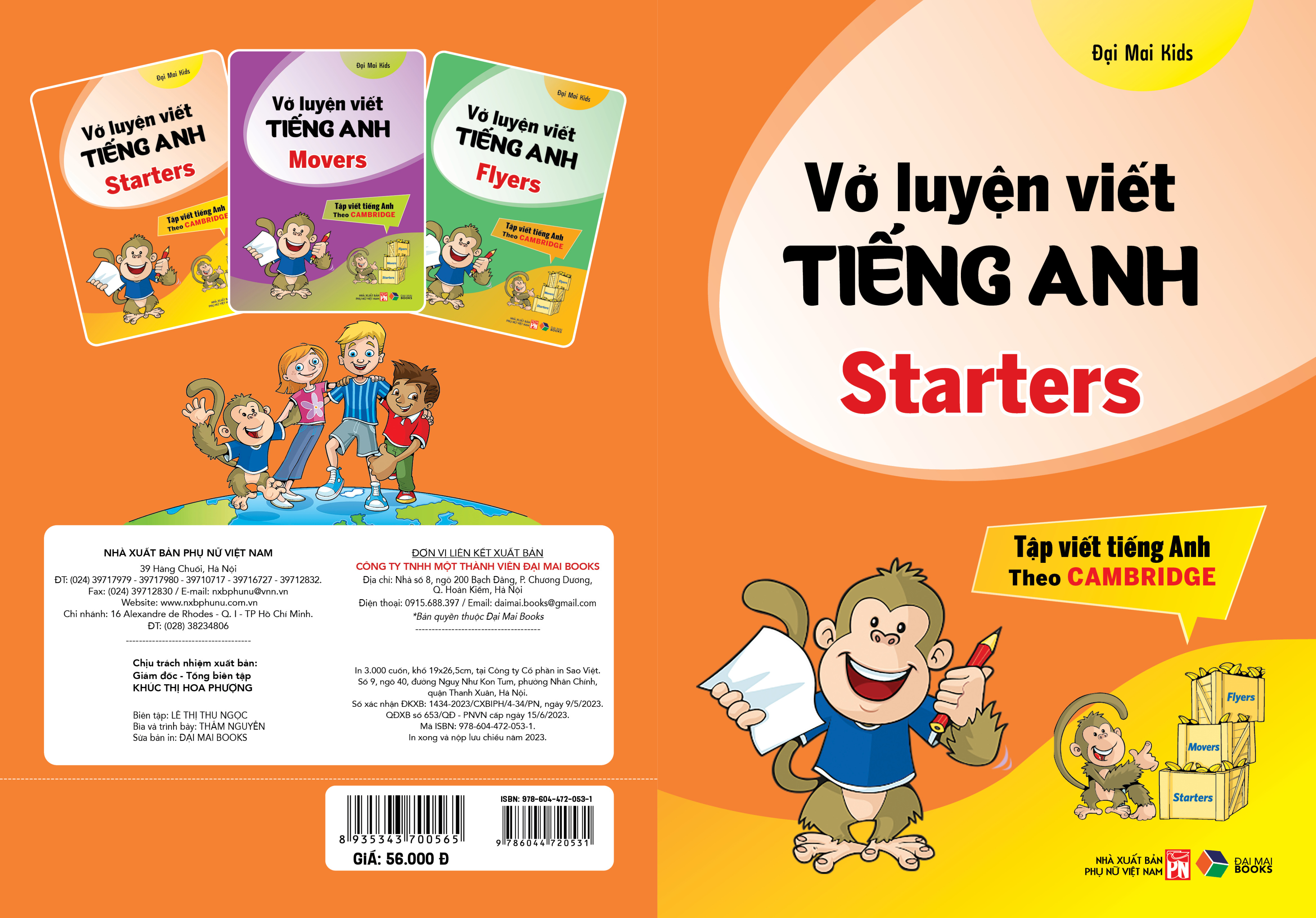 Sách - Vở luyện viết tiếng anh : Starters , Movers , Flyers - lẻ tùy chọn : Tập viết tiếng anh theo Cambridge