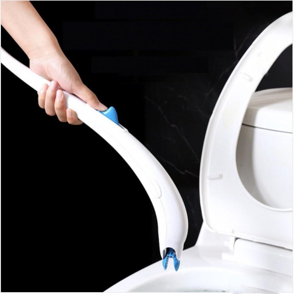 Bộ Bàn Chải Vệ Sinh Bồn Cầu Công Nghệ Nhật Bản - tặng 12 đầu lau, móc treo đa năng