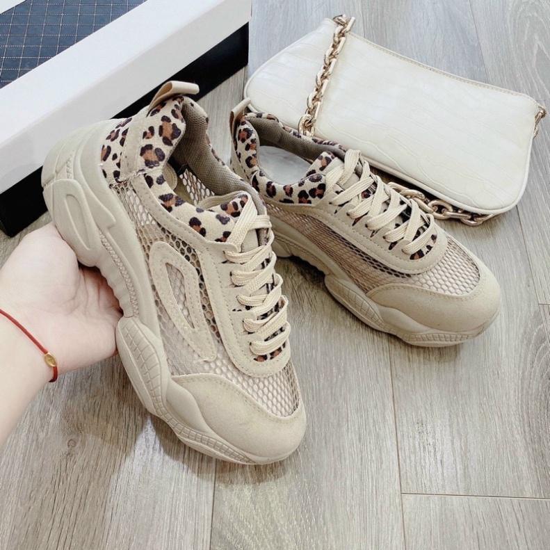 Giày Sneaker độn đế phối vân báo cực chất