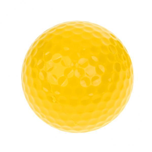 2xElastic Synthetic Rubber Golf Ball Training Practice Ball Yellow 42.6mm
