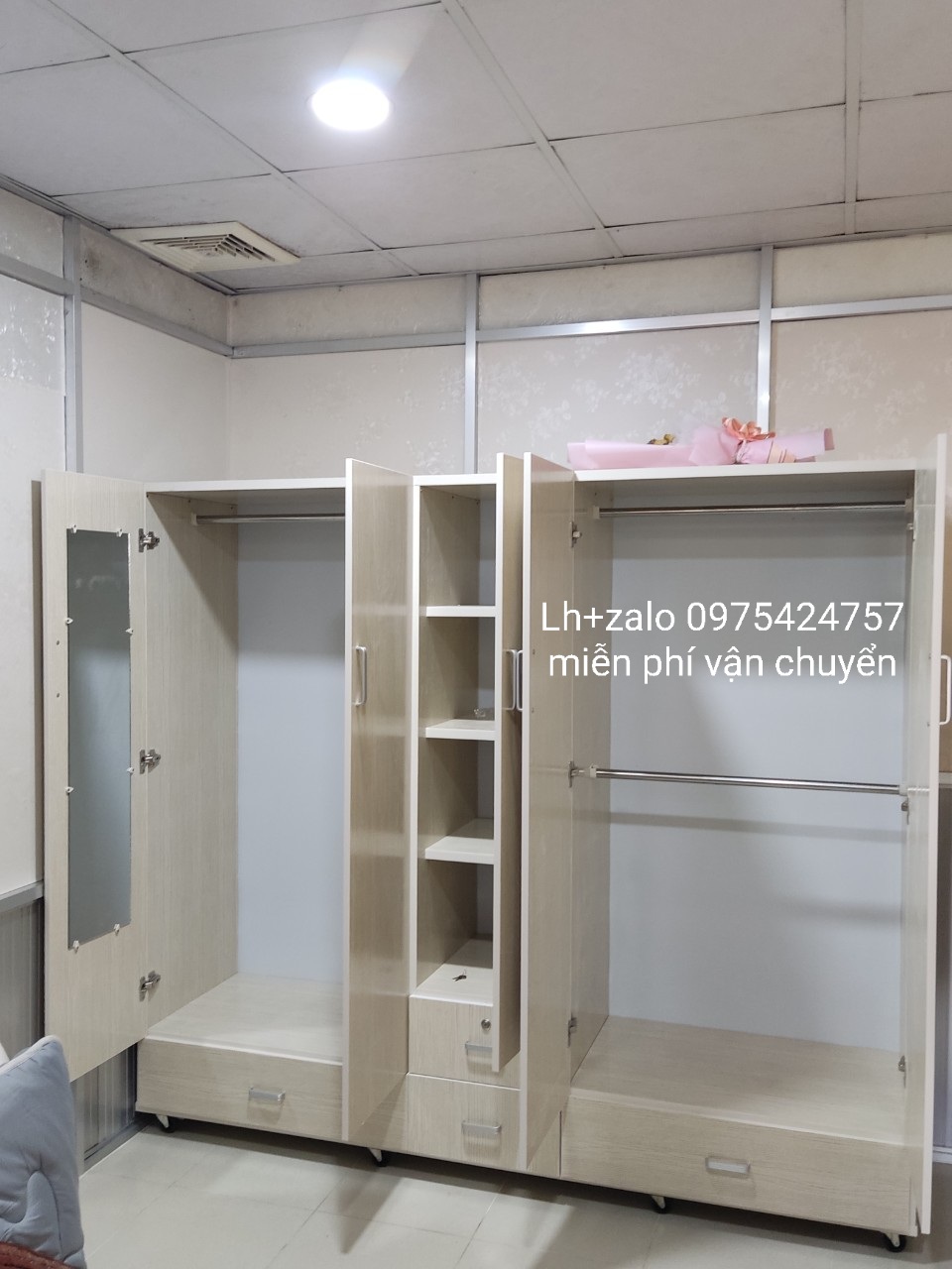 Tủ nhựa đài loan 4 cánh 1 kệ