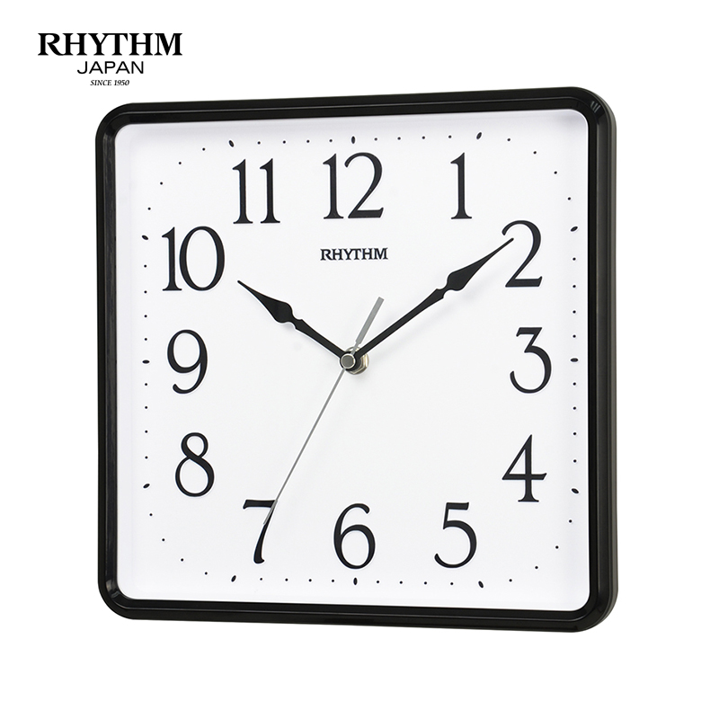 Đồng hồ treo tường Nhật Bản Rhythm CMG597NR02- Kt 25.2 x 25.2 x 4.3cm, 500g Vỏ nhựa. Dùng Pin.