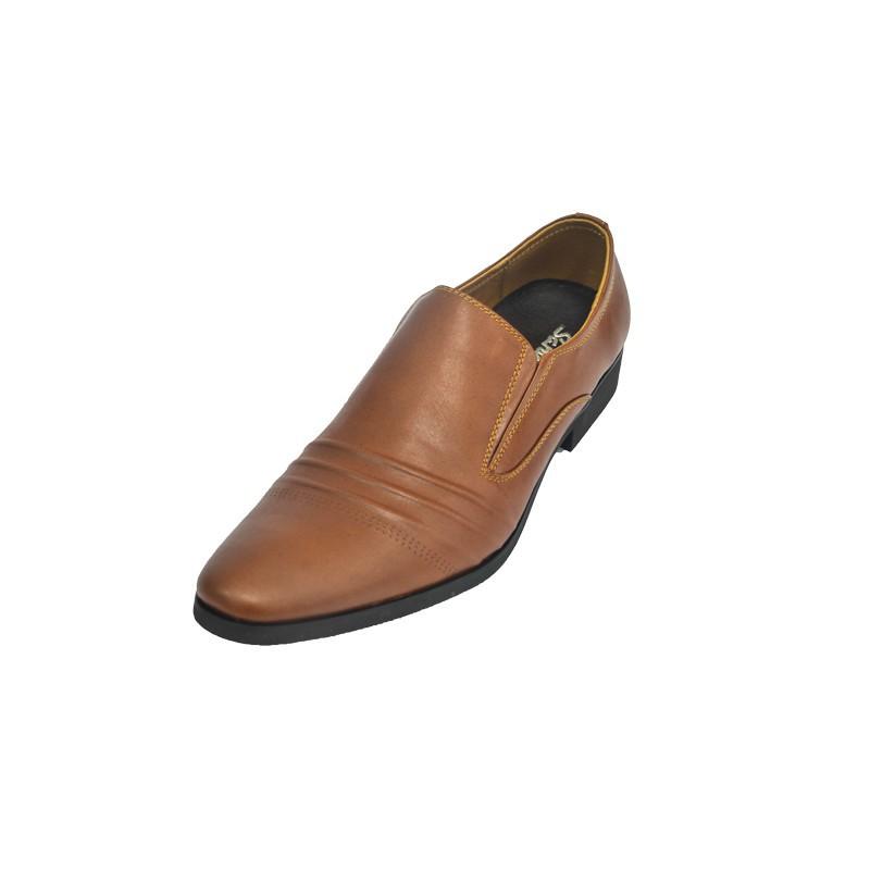 Giày lười nam công sở Sanvado da trơn màu nâu nhạt - - BẢO HÀNH 10 Năm