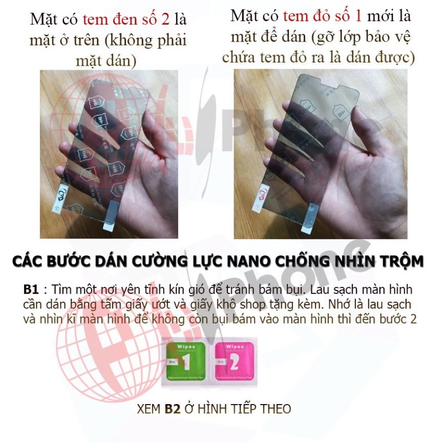 Dán chống nhìn trộm dành cho iPhone 11, 11 Pro, 11 Pro Max - Dán cường lực dẻo nano 9H+