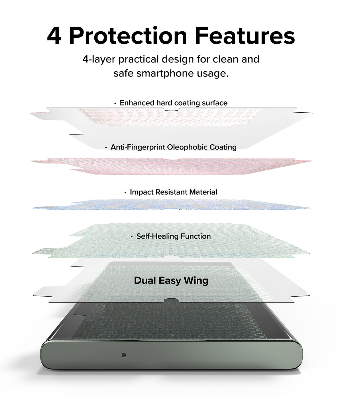 Dán màn hình dành cho Samsung Galaxy S23 Ultra Ringke Dual Easy Film Wing - Hàng Chính Hãng