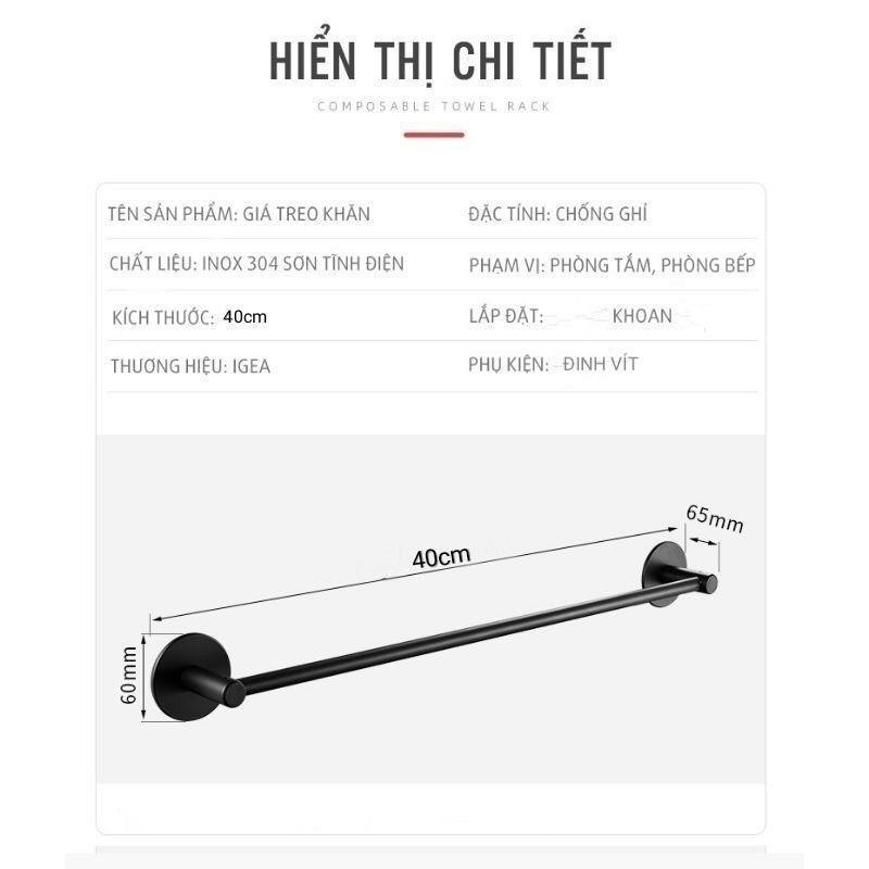 Thanh Treo Khăn Nhà Tắm Dán Tường Tiện Dụng, Giá Treo Khăn Nhà Bếp Đa Năng Cao Cấp