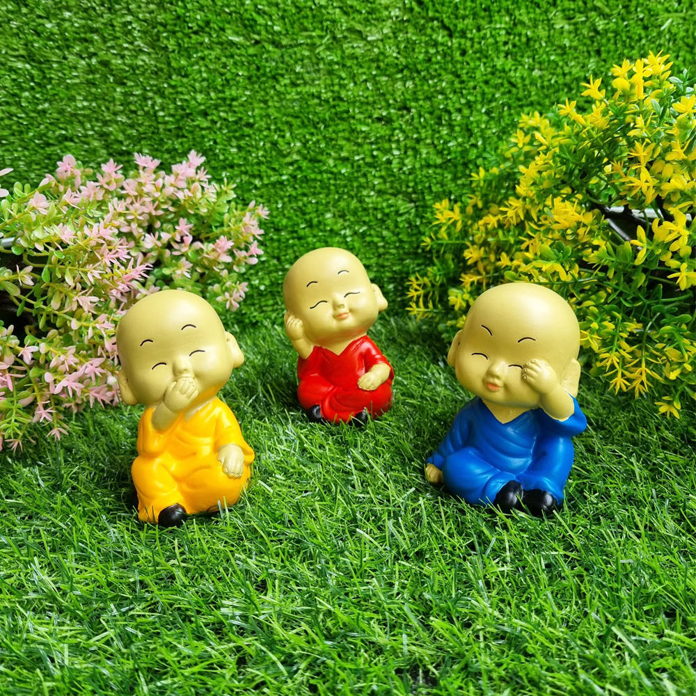 Bộ 03 chú tiểu Tam Không 8cm áo màu sinh động