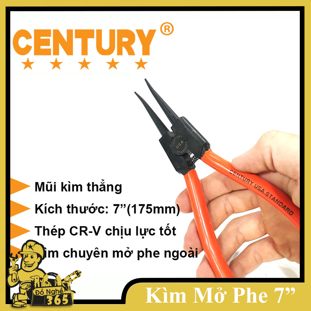 kìm mở phe ngoài 7&quot; (175mm) mũi thẳng century