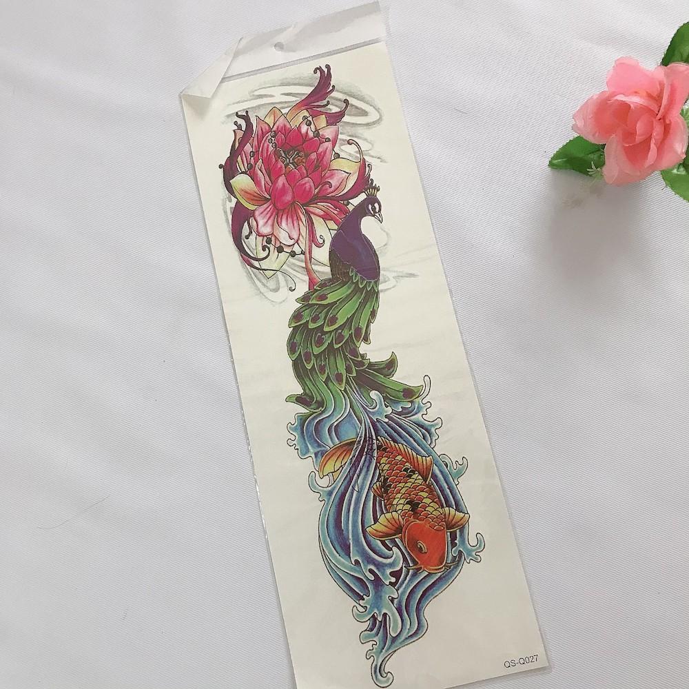 Hình xăm dán kín tay màu đẹp 17x48cm