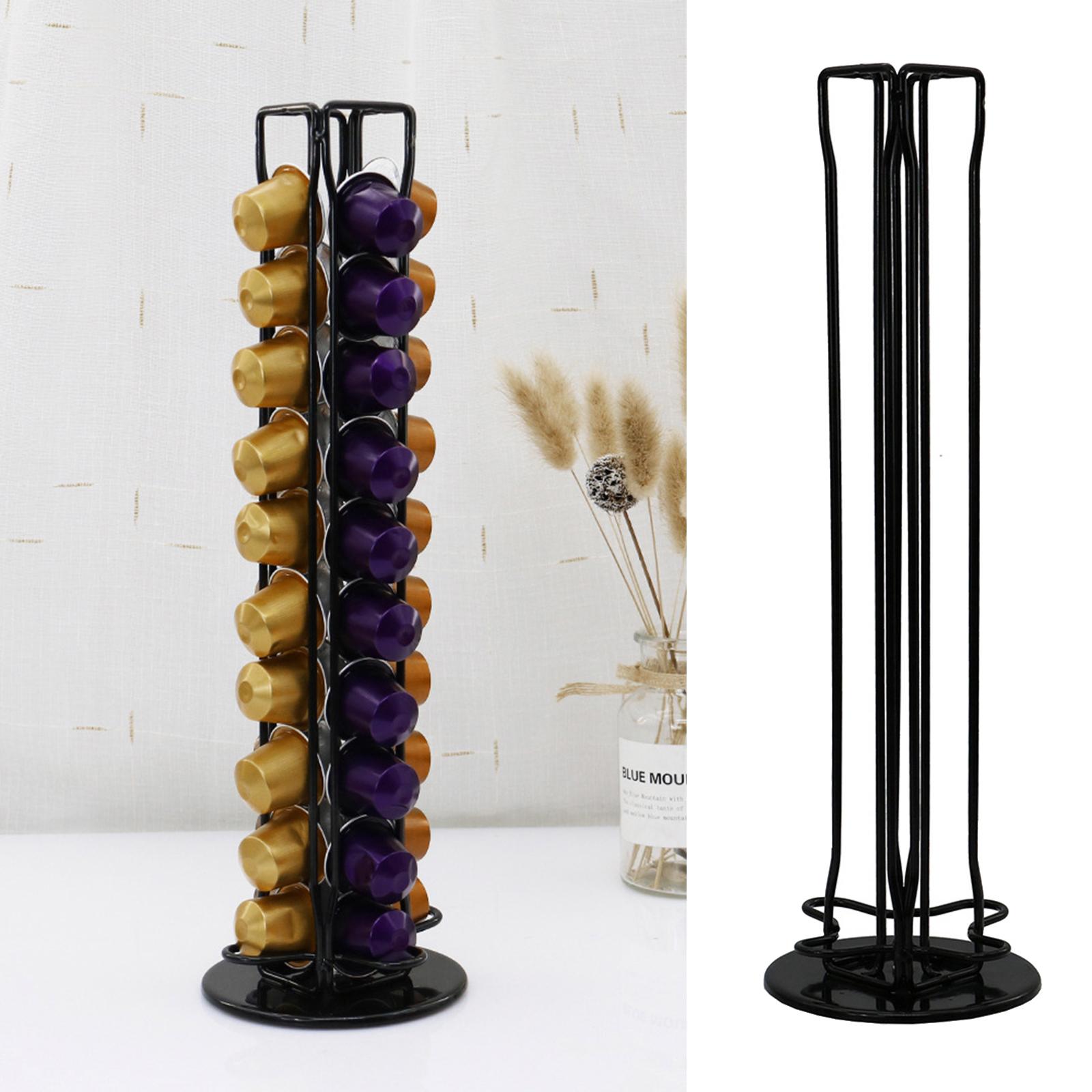 Iron Wire Coffee Pod Capsule Holder Rack Tower Storage Fits  for Counter Cafe Home Shop Can Hold 40 Capsules