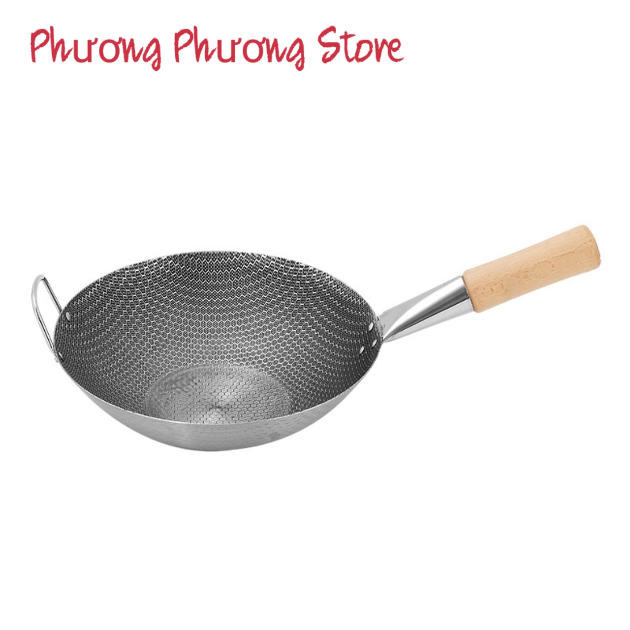 CHẢO QUAI INOX 304 CAO CẤP HÀNG DẦY BỀ MẶT NHÁM TỔ ONG CHỐNG DÍNH TUYỆT ĐỐI