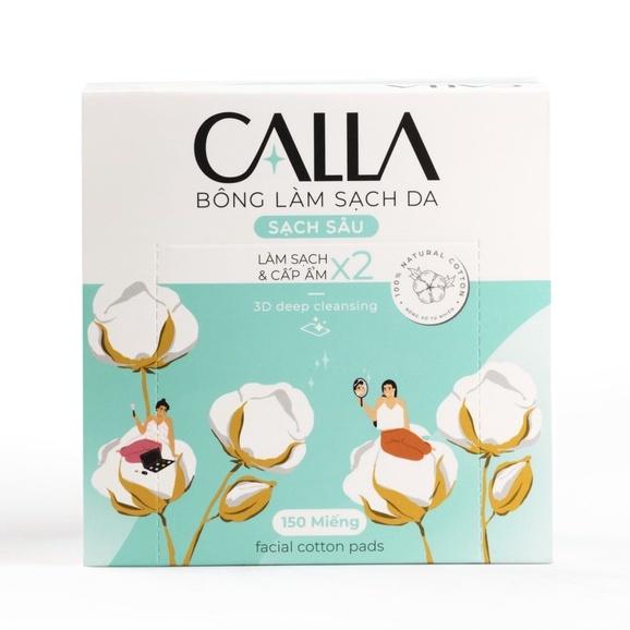 Bông tẩy trang làm sạch da Calla Sạch Sâu (80 miếng/hộp