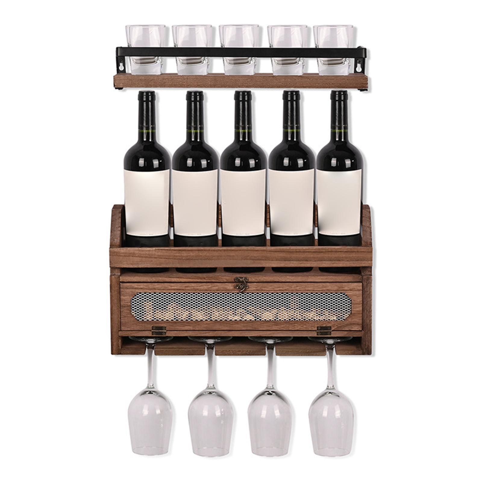 Wall Mounted Rack Glass Holder Storage Shelf Home & Kitchen Decor