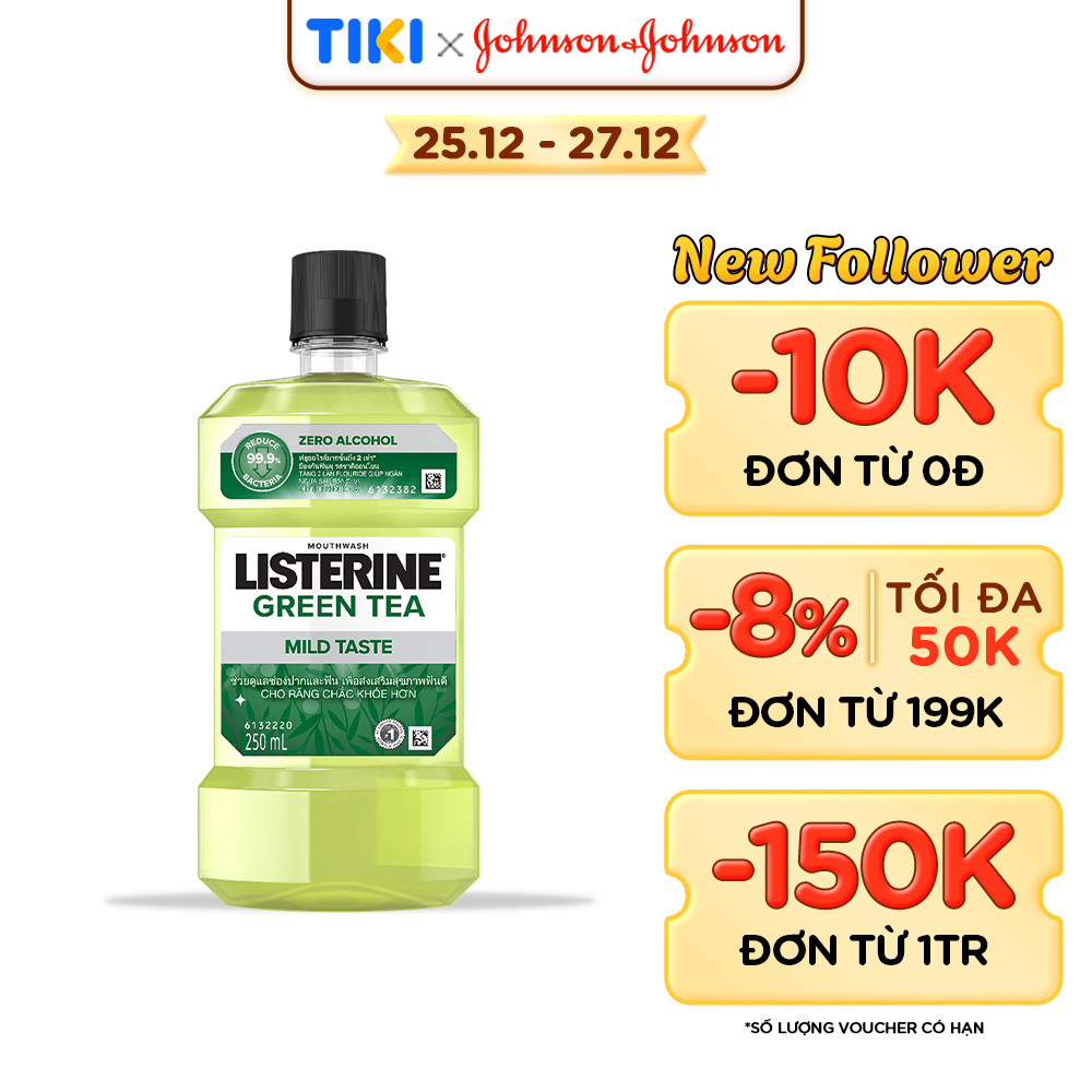 Nước Súc Miệng ngừa sâu răng Listerine natural green tea 250ml - 100953222