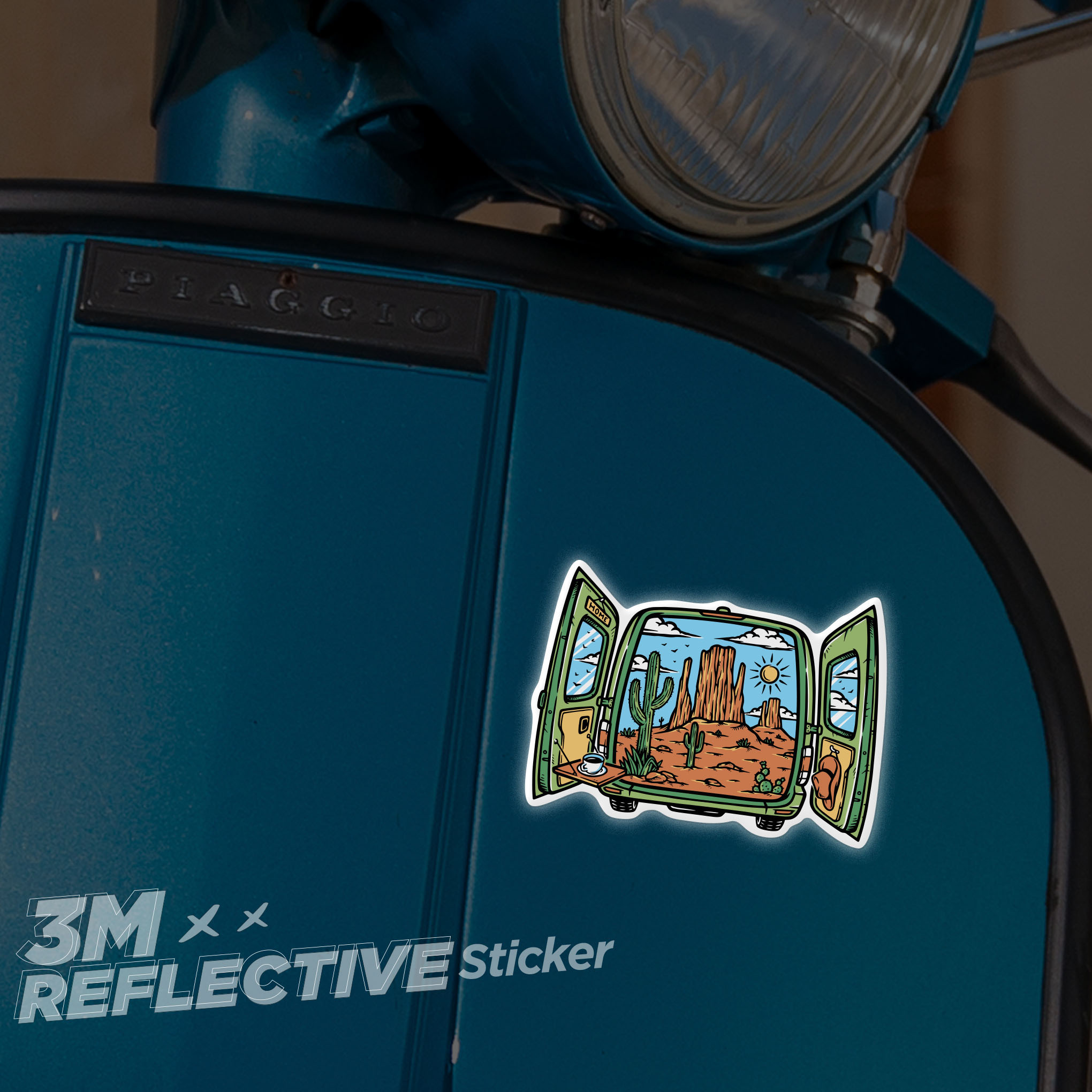 DESERT VIEW IN VAN 3M - Reflective Sticker Die-cut Hình dán phản quang thương hiệu STICKER FACTORY