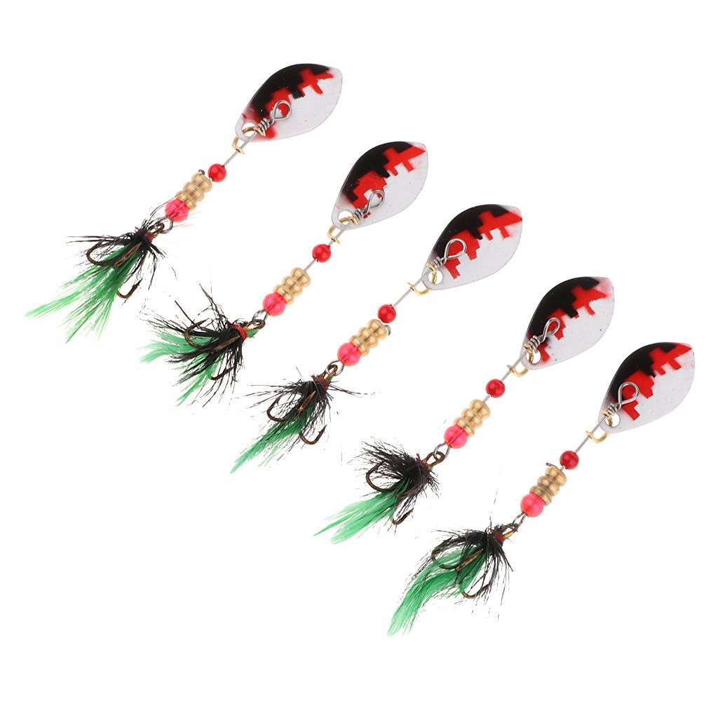 5Pcs Fishing Lures Spinnerbait Hard Metal Jig Bait Crankbaits Saltwater Freshwater