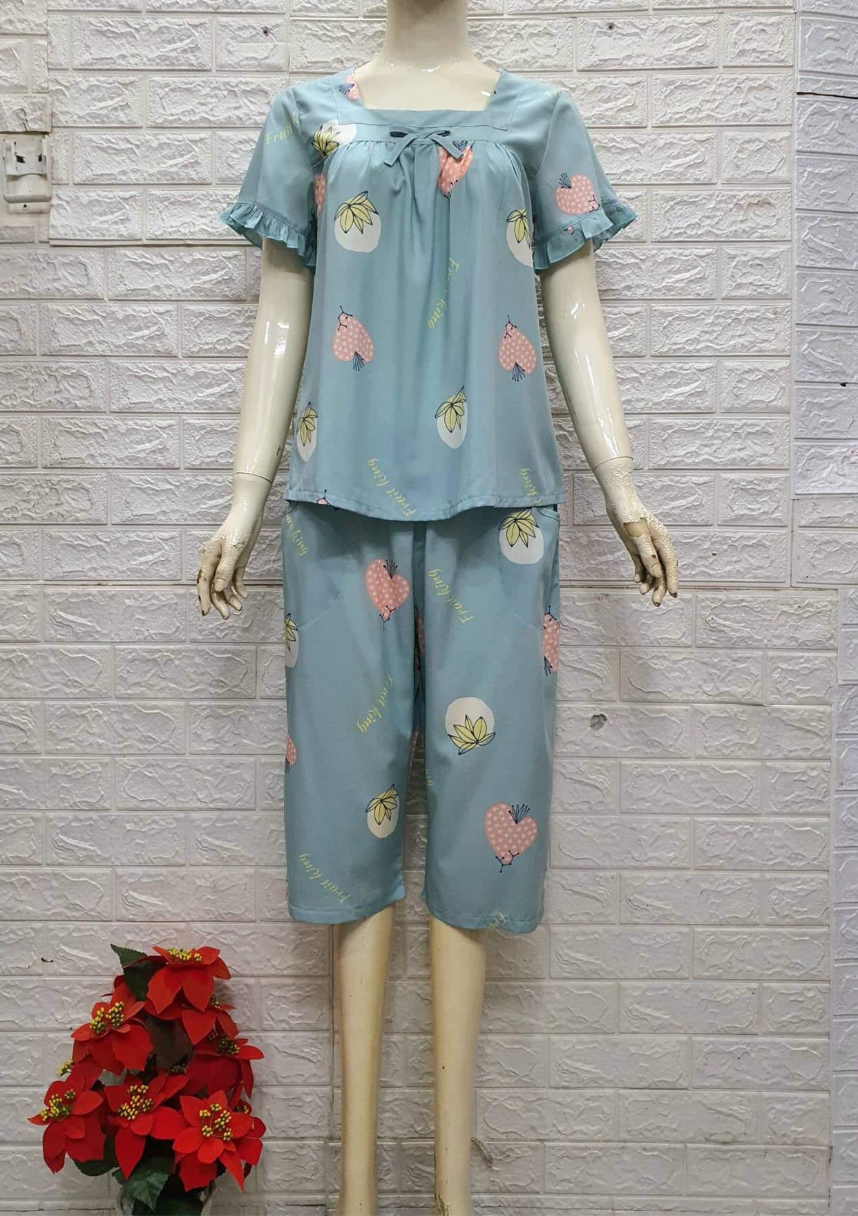 Đồ Bộ Mặc Nhà, Đồ Bộ Nữ Quần Lửng Tay Ngắn Tole  2 Da, Màu Số 5