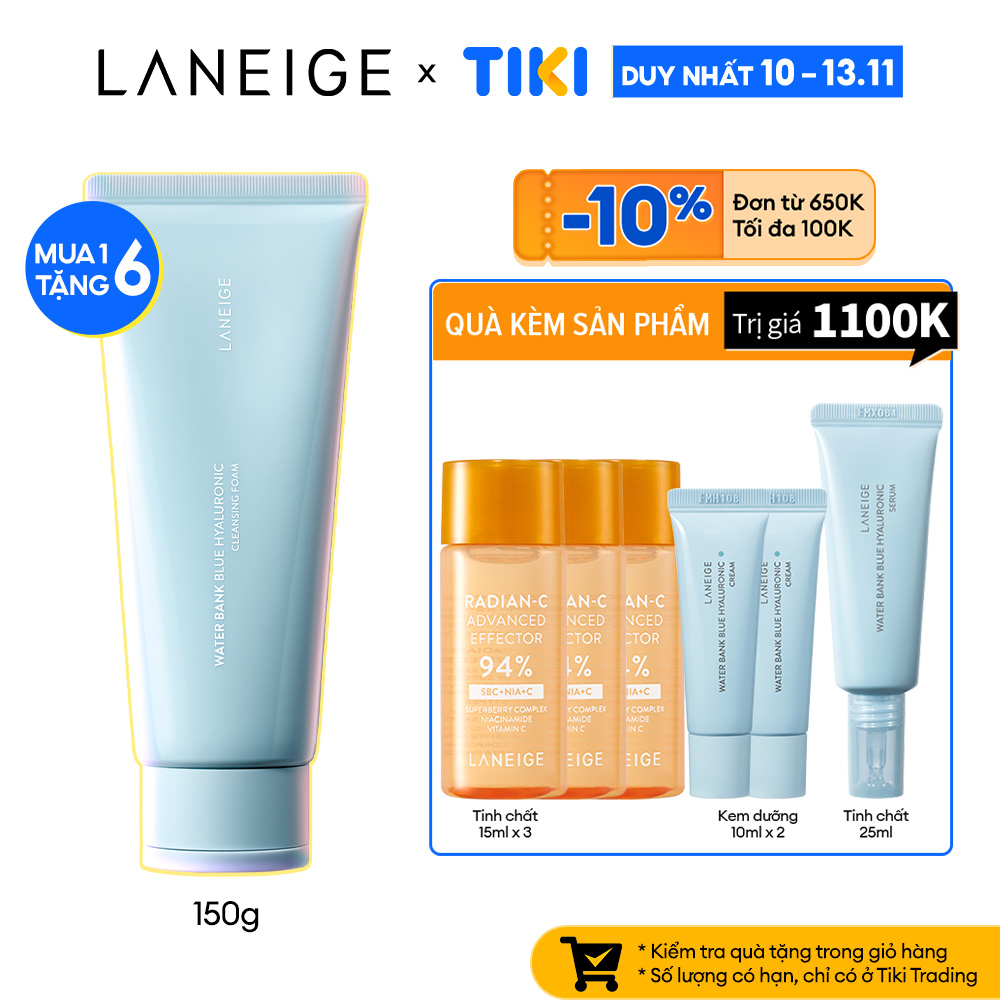 Sữa Rữa Mặt Laneige Water Bank Blue HA Cleansing Foam 150g