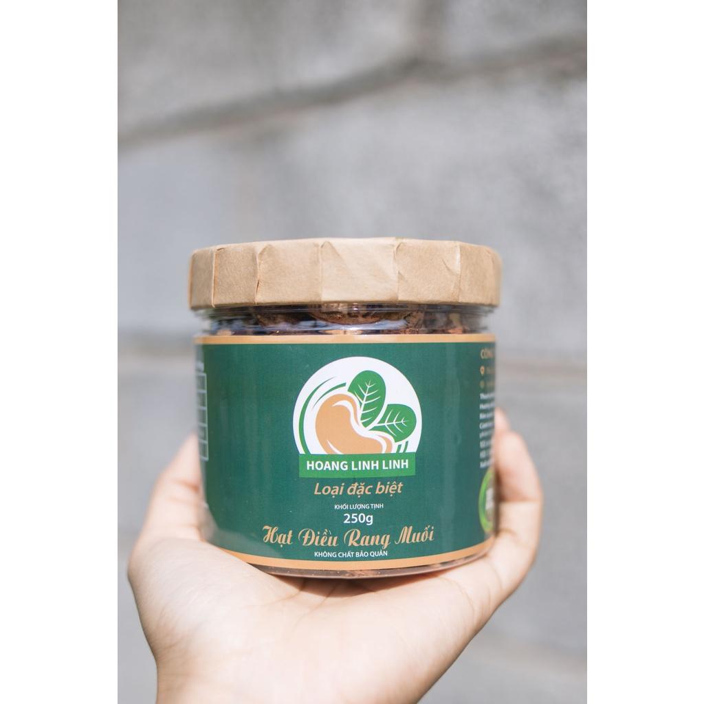 Hộp nắp giấy 250g Nguyên Hạt - Hạt điều Hoàng Linh Linh nhiều size thơm ngon giòn béo, rang mới hàng ngày