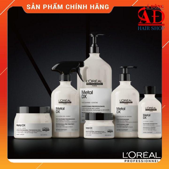 BỘ DẦU GỘI XẢ HẤP DƯỠNG THẢI ĐỘC KIM LOẠI TÓC LOREAL PRO METAL DX (DETOX)