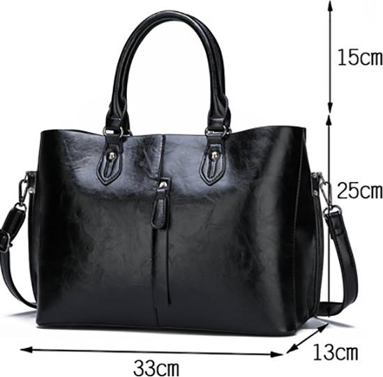 Túi xách nữ công sở da PU chống nước K8340 - Đen