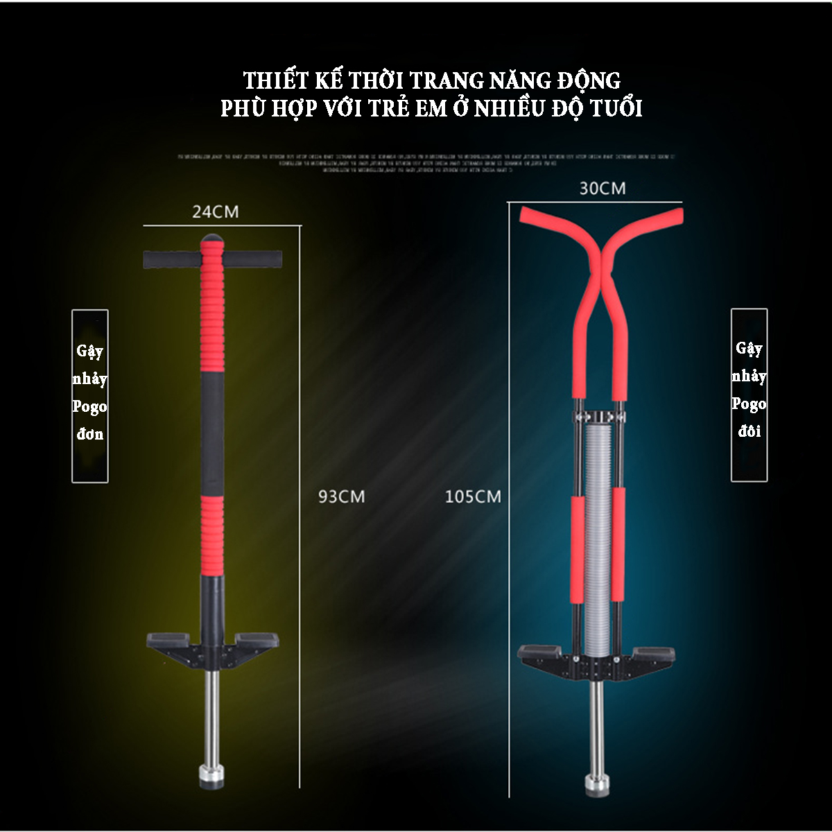 Gậy nhún Pogo Stick dụng cụ vận động thể thao rèn luyện sức khỏe giúp trẻ em cao lớn nhanh nhẹn thông minh hơn mỗi ngày