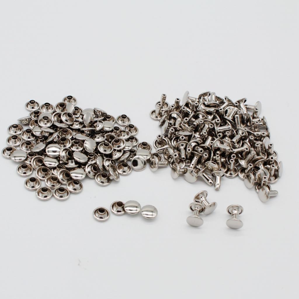 100 Pieces Double Cap Rivet Leather Crafts for Clothes Bag Hat Jacket