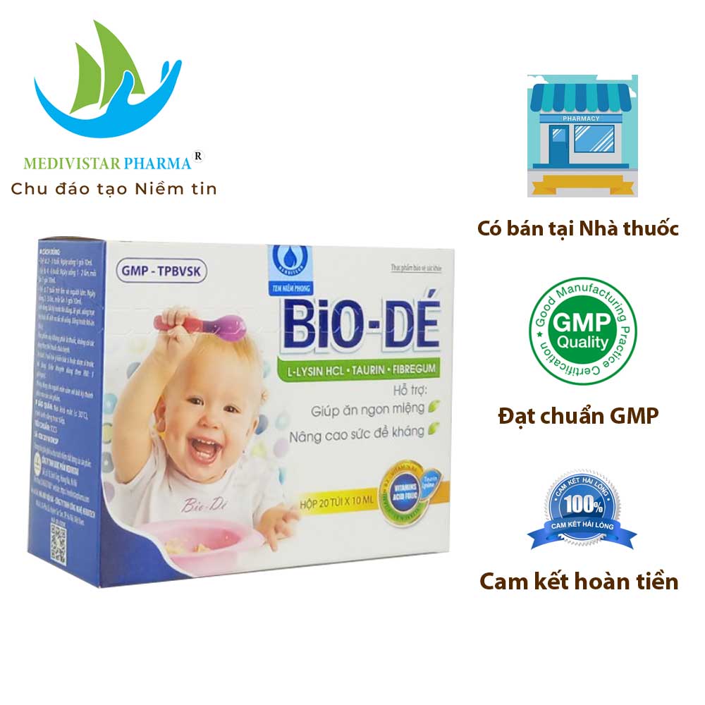 Combo 2 Hộp Siro BIODÉ Dành Cho Trẻ Biếng Ăn Giúp Kích Thích Ăn Ngon, Bổ Máu Và Tăng Cường Sức Đề Kháng, Tiêu Hóa Tốt 20 Túi/Hộp