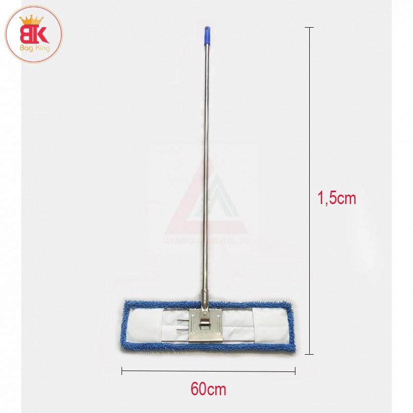 Chổi Lau Nhà Công Nghiệp Bản Lau 60cm Cán Rút - Cây đẩy lau khô sàn dành cho văn phòng, bệnh viện