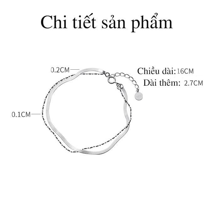 Vòng tay bạc Ý s925 hai lớp S2927 - AROCH Jewelry