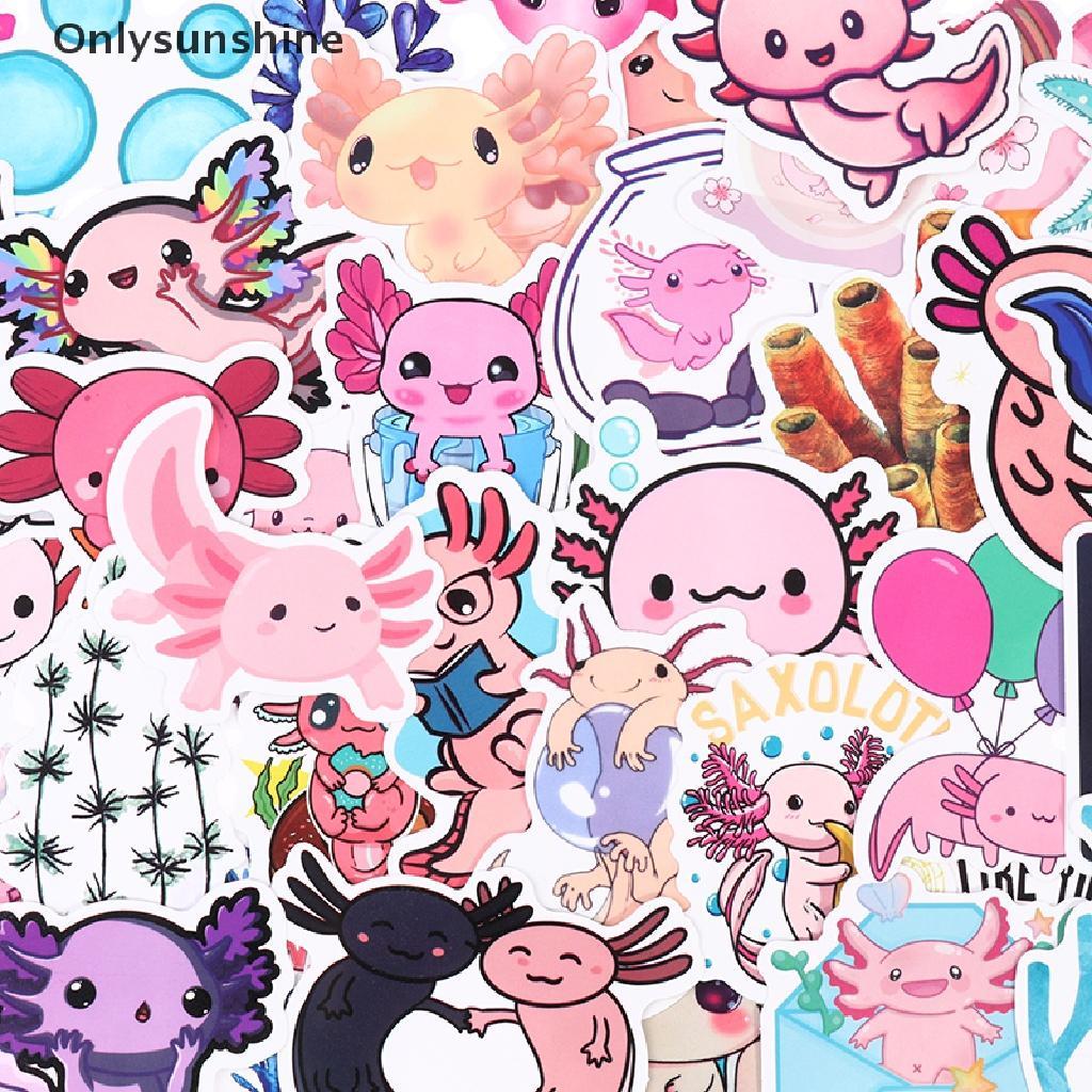 Bộ 100 Miếng Dán Hình Axolotl Động Vật Graffiti Dễ Thương Trang Trí Laptop / Trẻ Em