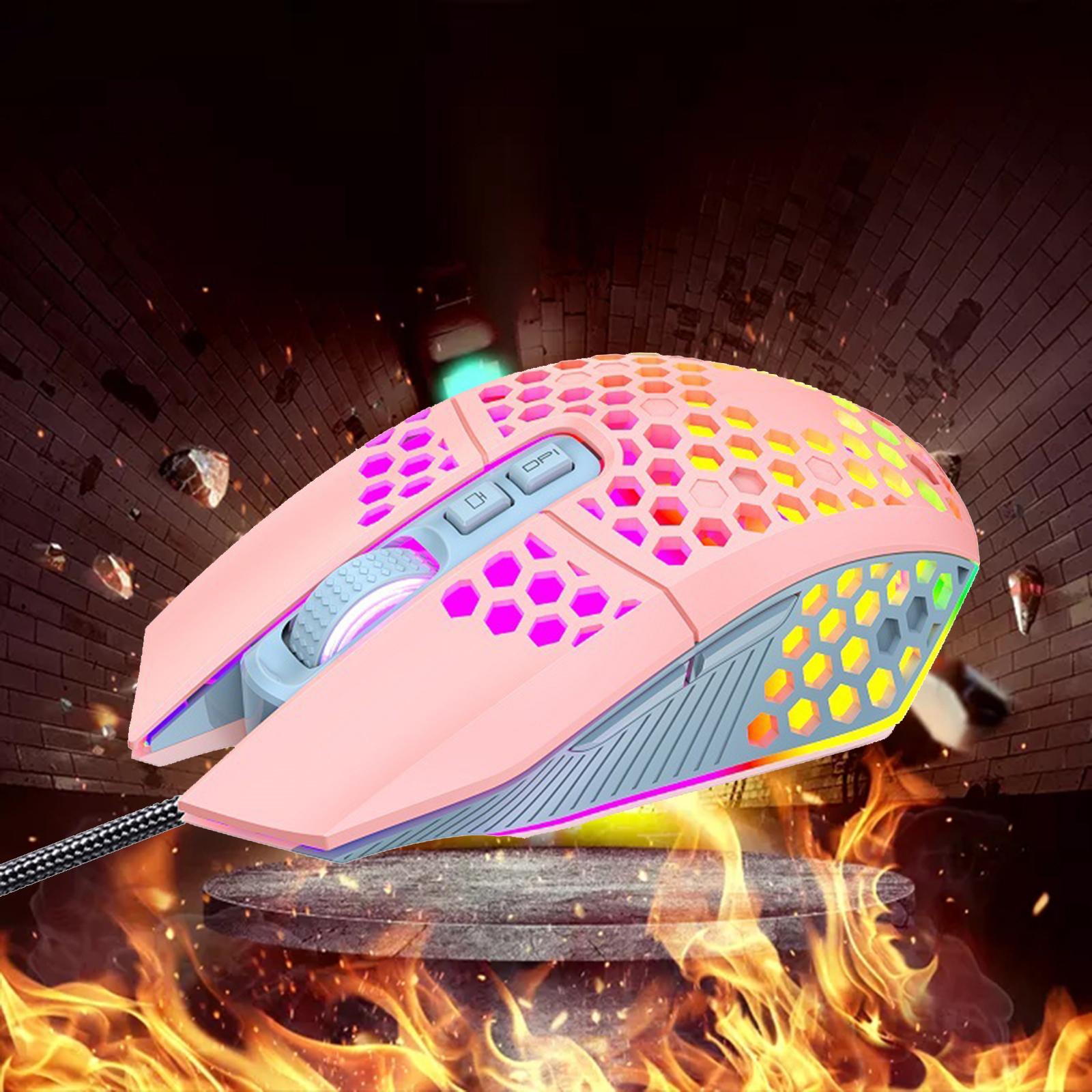 Universal Comfortable Wired Gaming Mouse Optical Sensor RGB Lighting for PC